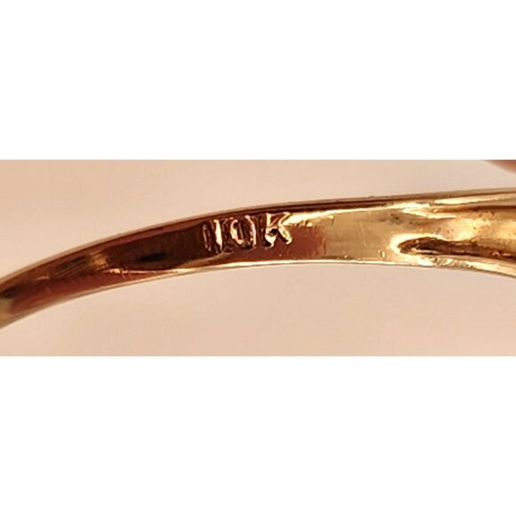 Vintage Cameo Ring With Diamond Accent In Ornate Gold Setting Original Box RARE - Picture 10 of 14